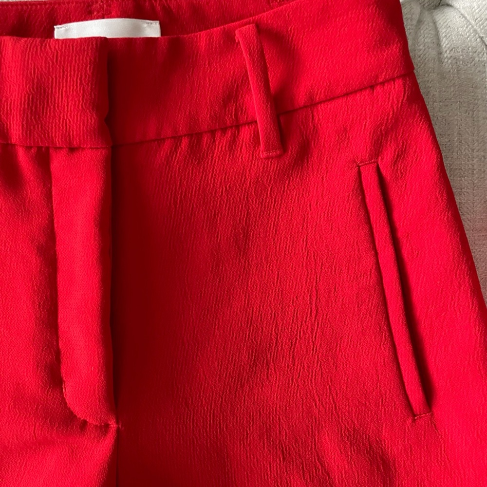 Aritzia Babaton Wildred japanese crepe tie front jallada pant - red size 00 - Picture 6 of 11